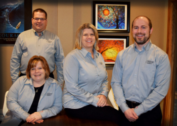 Brant Drill, Maria Anderson, Lisa Schneider and John Rieser, New Ulm employees